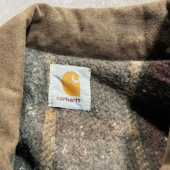 Vintage Carhartt Barn 3XL Green Blanket Lined Full Zip Chore Jacket - Picture 2 of 9